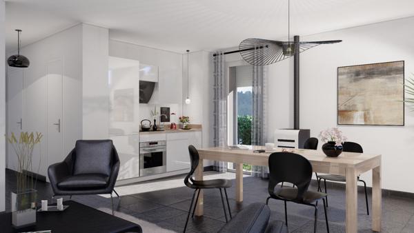 Attignat centre village T3 neuf avec jardin privatif