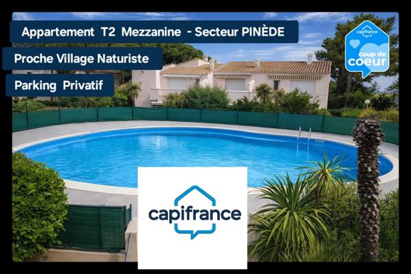 A vendre Appartement LE CAP D'AGDE (34) T2 avec mezzanine et terrasse, piscine, parking privatif, à 2min du village naturiste