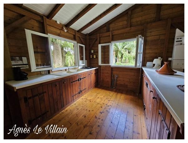 Maison en bois sur Terrain Arboré