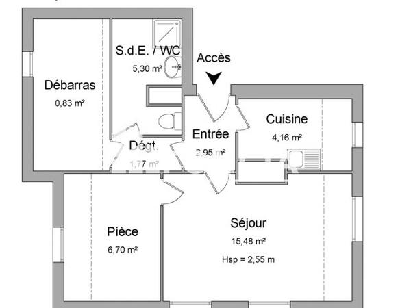 Location Appartement 2 pièces 36.85 m² - 12 PLACE FOCH Gien 45500