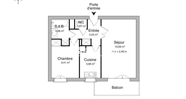 Location Appartement 2 pièces 44.16 m² - Lille 59800