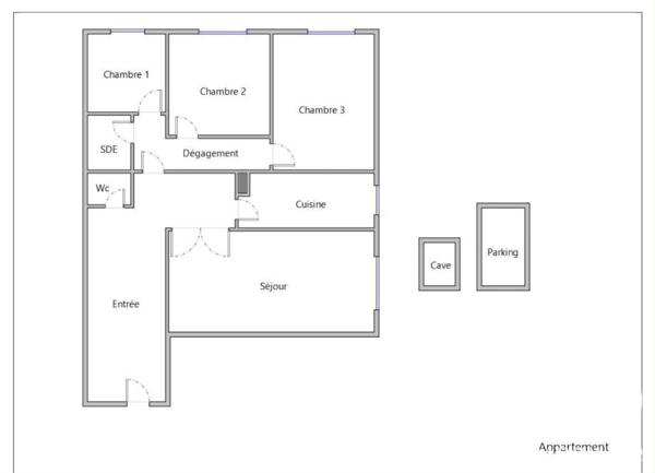 Appartement à vendre 4 pièces 89 m² Chelles