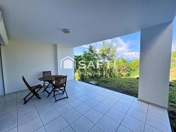 Appartement T3 traversant avec son jardin, vue mer.