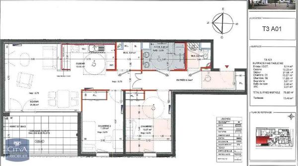 Appartement à louer 3 pièces 79.67m²