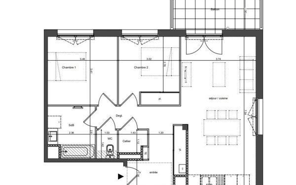 Appartement à vendre    3 pièces •  Thyez