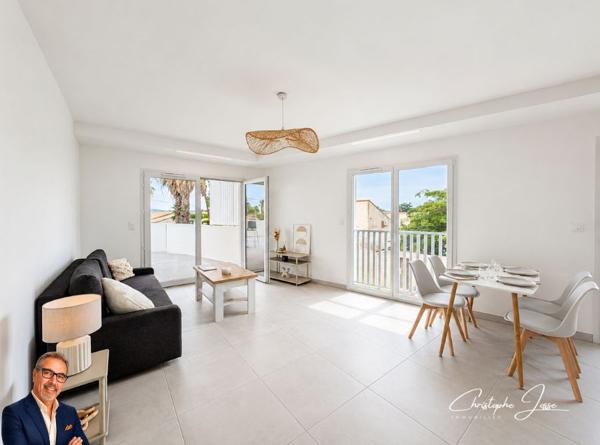 Appartement  3 pièces climatisé avec grande terrasse et garage
