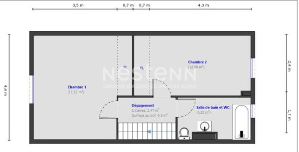 Le Cannet Garibondy, Appartement en duplex de 3 pièces , patio, jardinet- Proche commodités et écoles, autoroute