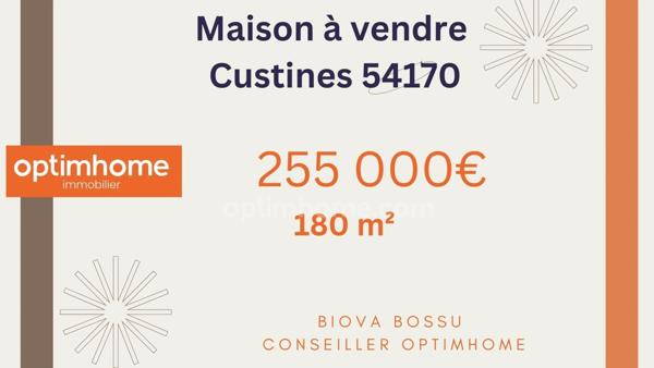 Custines (54670) Charmante maison familiale 180m² avec jardin et local professionnel