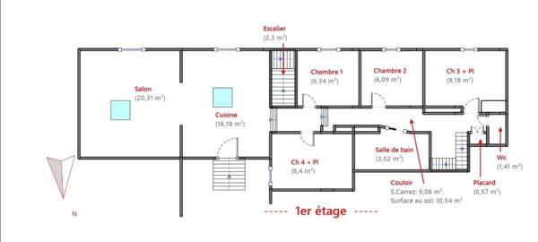 Maison 130 m² à Vendargues 6 chambres, studio indépendant et parking.