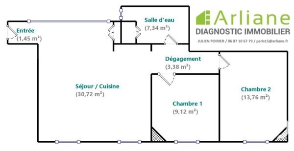 Appartement à vendre 3 pièces 65,77 m² Boulogne-Billancourt