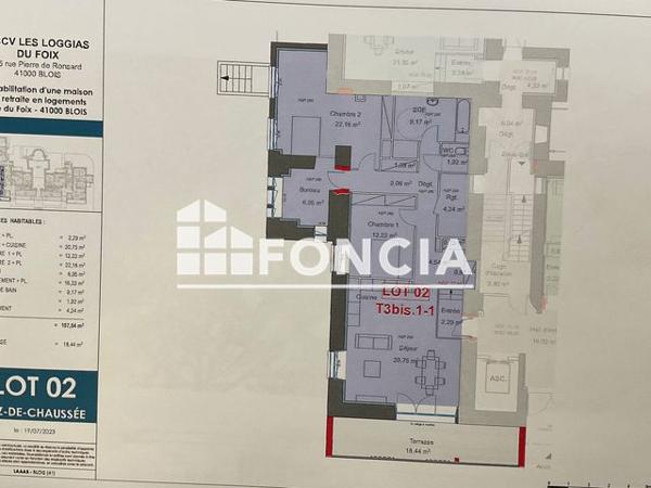 À vendre Appartement 3 pièces 107.04 m² - Blois 41000