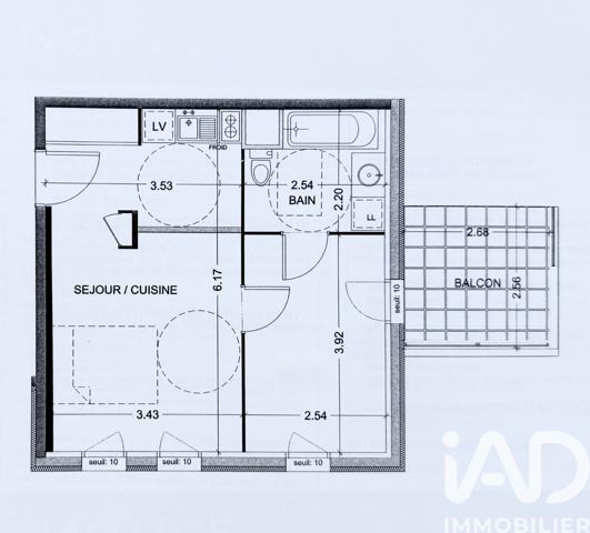 Appartement à vendre 2 pièces 36 m² Villeurbanne