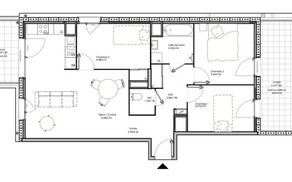 Appartement à vendre    4 pièces • 77 m2 Neuville-sur-Saône