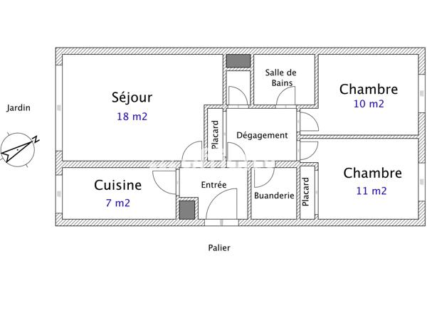 Appartement 3 pièces - 63 m²
