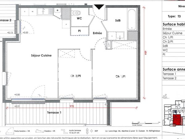 Location Appartement 3 pièces 60.8 m² - 51-53 RUE LAVEISSIERE Deville Les Rouen 76250