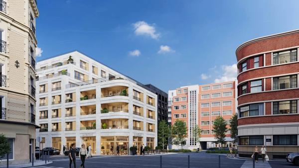 appartement T5 DUPLEX neuf à vendre PARIS 18e, surface habitable 102.50 m2 + terrasse 82.10 m2.