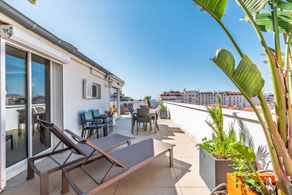 Cannes-Banane : Rare, penthouse vue mer et Suquet , 3 chambres et grande terrasse