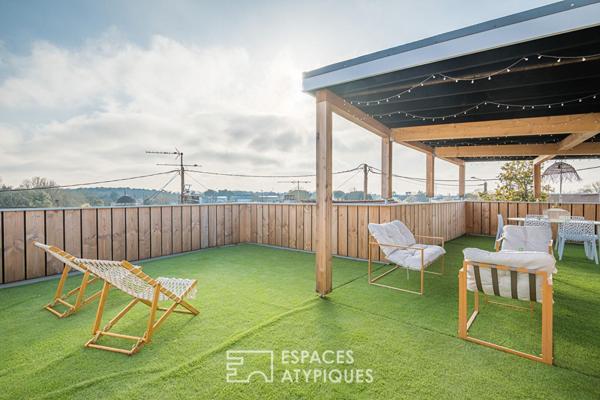 Ancienne grange réhabilitée en loft avec rooftop panoramique à Eysines
