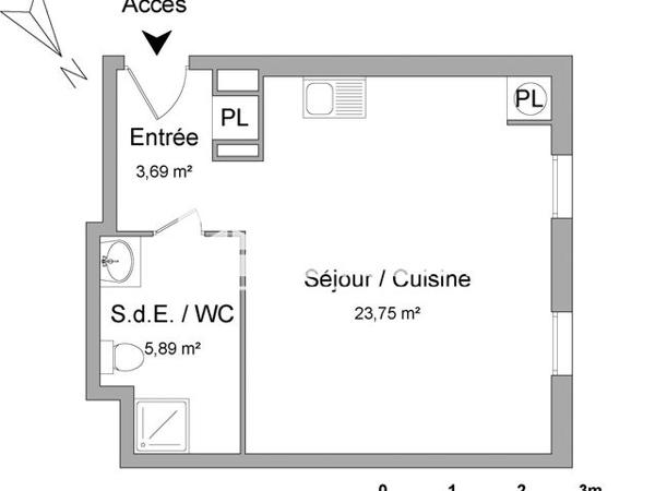 Location Studio 33.33 m² - RUE PASTEUR Port-vendres 66660