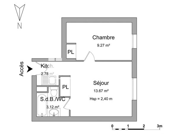 Location Appartement 2 pièces 28.84 m² - 4 RUE JEAN GIRAUDOUX Villers Les Nancy 54600