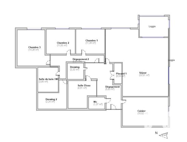 Appartement à vendre 5 pièces 114 m² Le Chesnay-Rocquencourt