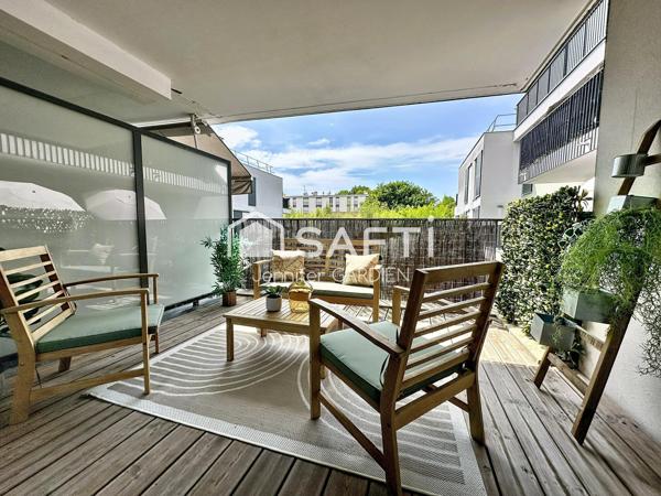 Appartement T3 de 73 m² avec terrasse, balcon et 2 parkings – Résidence au calme proche tram.