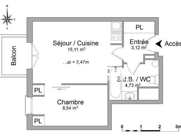 Location Appartement 2 pièces 31.05 m² - 5 CHEMIN DE DARDAGNA Toulouse 31400