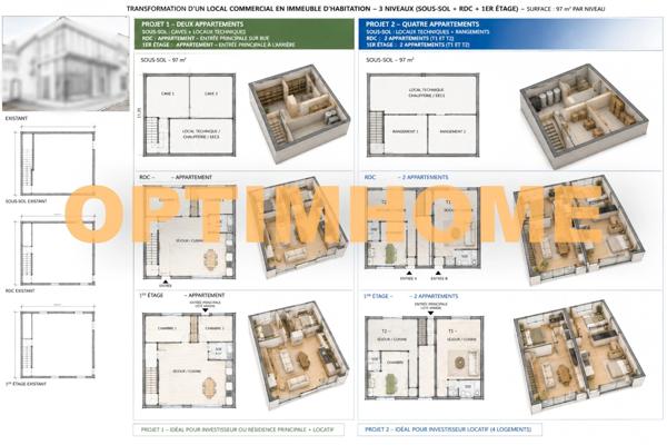 Opportunité d'investissement Coeur de ville — Immeuble divisible en 2 appartements avec parkings privatifs CHOLET (49)