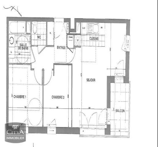 Appartement à louer 3 pièces 59.25m²