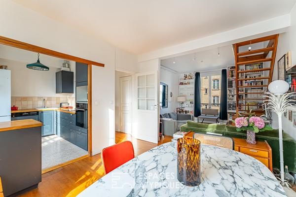 Esprit maison pour ce duplex en dernier étage d’une maison de 1870