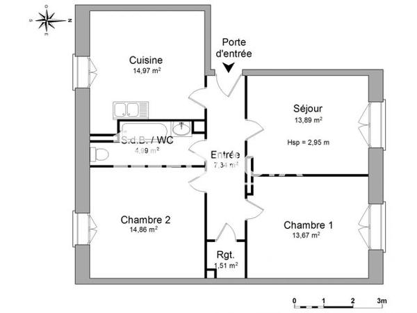 Location Appartement 3 pièces 71.23 m² - 7 RUE DOM CALMET Metz 57000