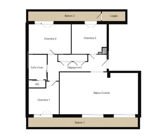 BORGO - APPARTEMENT 78 M² - RENOVE