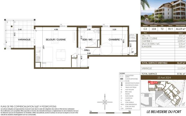 T2 NEUF DERNIERS LOTS DISPONIBLE VUE MER HAUTEUR FDF!!