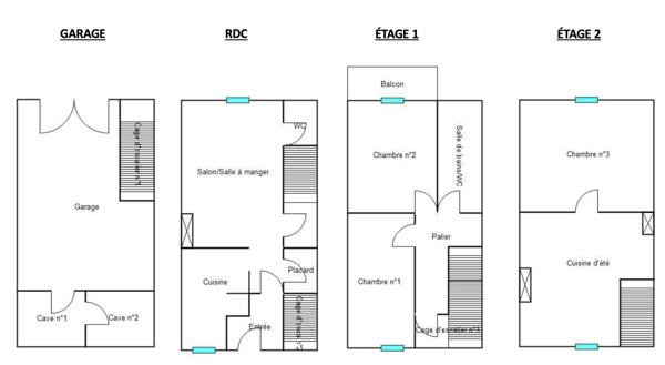 Saint-Georges-de-Luzençon (12100) MAISON DE VILLE TYPE 5 123 M² AVEC GARAGE