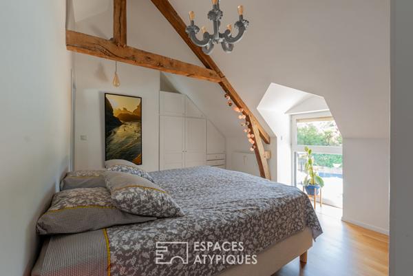 Ancien corps de ferme rénové avec piscine aux portes de Rennes