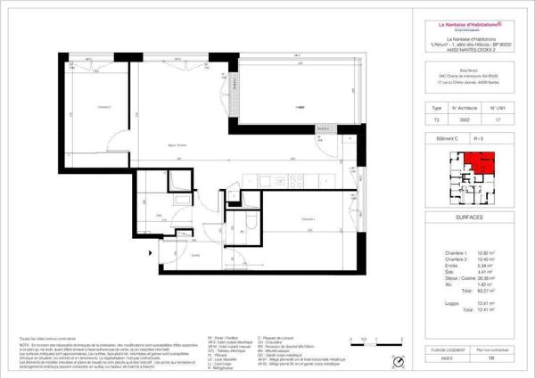Appartement 3 pièces - 44300 Nantes