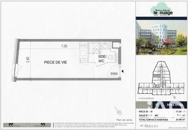 Studio à vendre 20,14 m² Palaiseau