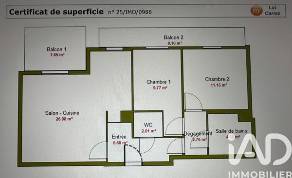 Appartement à vendre 3 pièces 62 m² Trappes