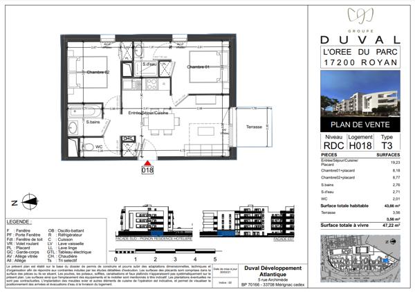 APPARTEMENT de 43,66m2