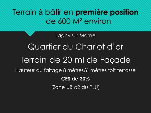 Terrain Lagny Sur Marne 600 m2