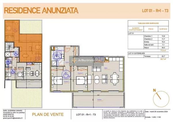 Vente Appartement 3 pièces 77 m2 à Bastia