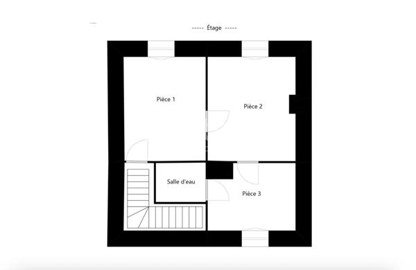Maison de ville de type 3 d'environ 56m² avec terrasse sur Pas des Lanciers