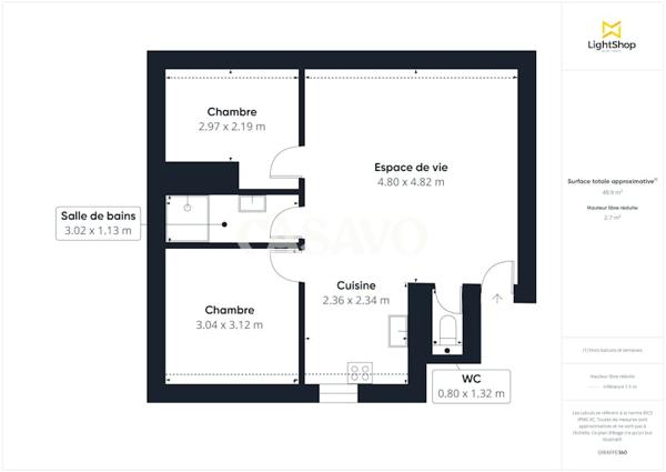 Vente Appartement 3 pièces de 50m² - 44000 Nantes