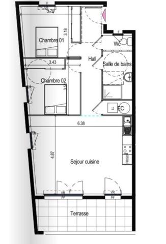 Appartement 3 pièces de 70 m² à Elne (66200)