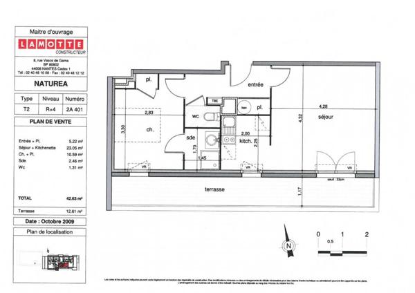 Appartement à louer 2 pièces - 42 m²