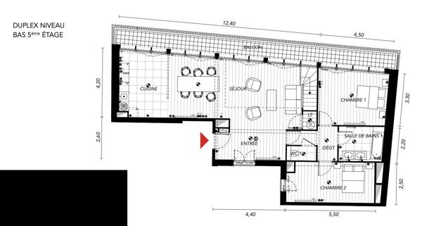 Dominer Bordeaux - Dernier Etage en Pierre avec Terrasses, 2 Parkings et Ascenseur - Saint Catherine