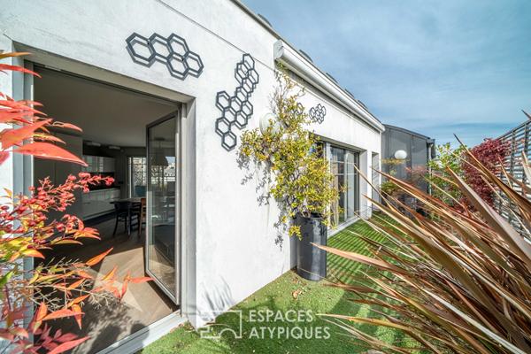 Dernier étage contemporain avec terrasses