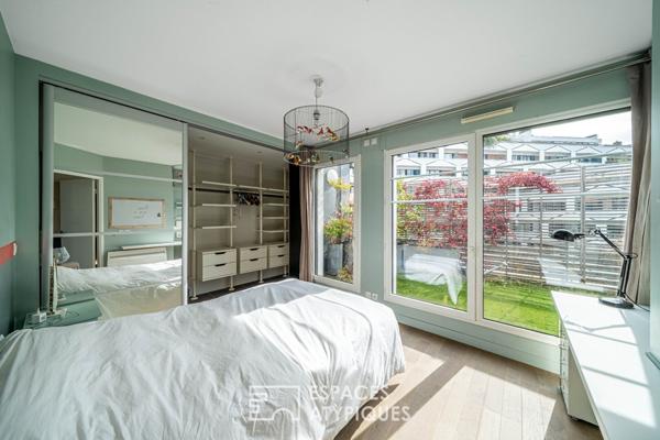 Dernier étage contemporain avec terrasses