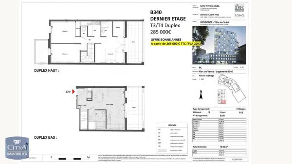 Appartement à louer 4 pièces 76.95m² Saint-Étienne (42000)