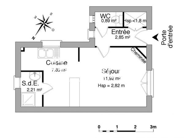 Location Studio 25.7 m² - 5 RUE DE TOCQUEVILLE Sartrouville 78500
